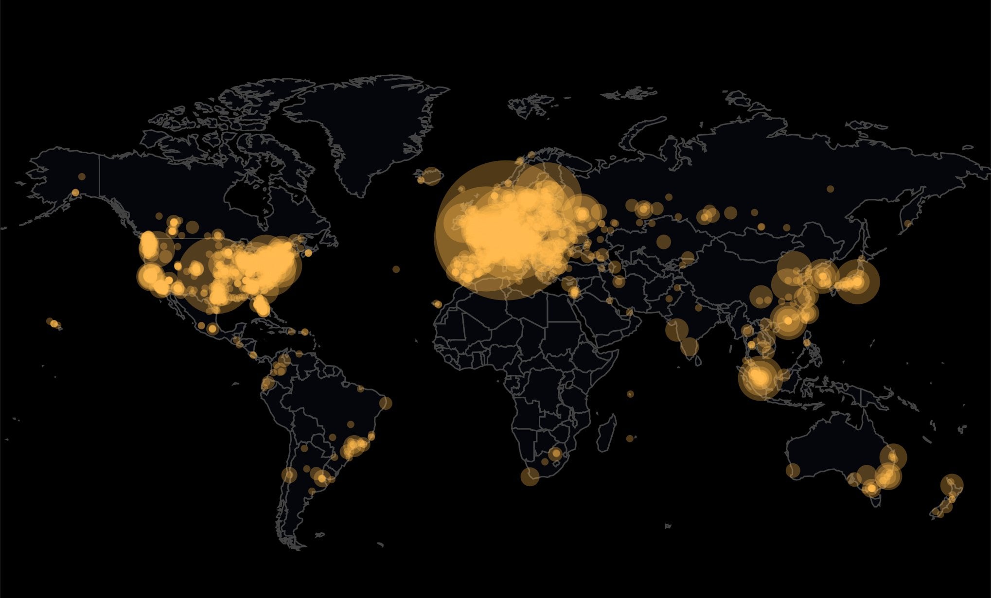 global decentralized network world map